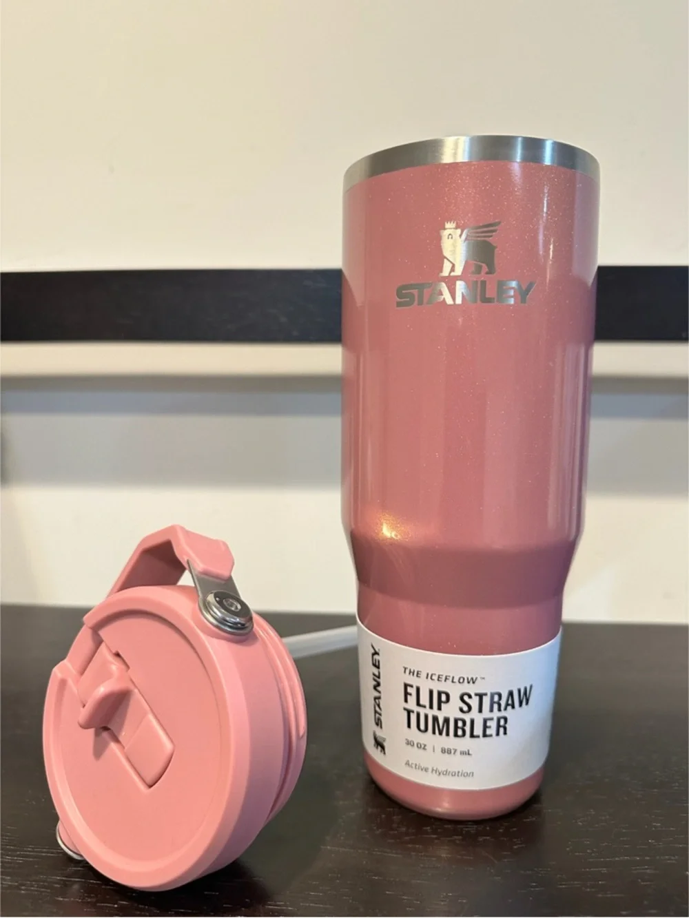Stanley IceFlow Flip Straw Tumbler 30oz Port Shimmer Pink - Picture 6 of 6